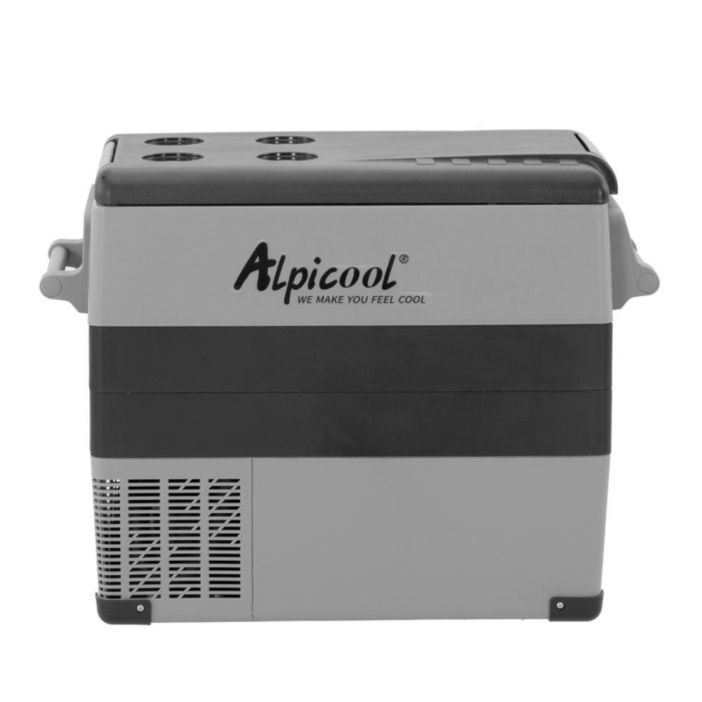 Alpicool CF55 Dual-Chamber Car Refrigerator - 50 Liter, Bluetooth App, Cup Holders, Portable Design