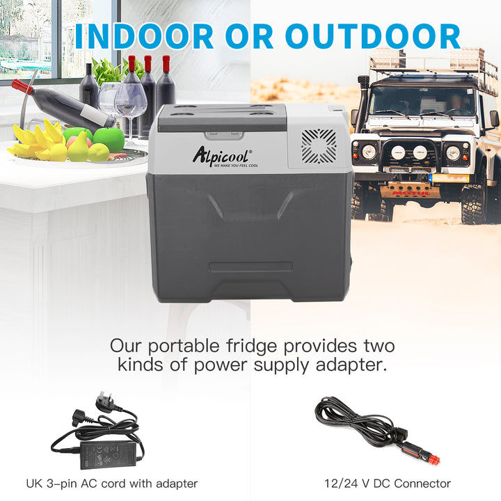 Alpicool CX50 Car Refrigerator, 50 Quart - 12V/110V, Bluetooth, Wheeled Design