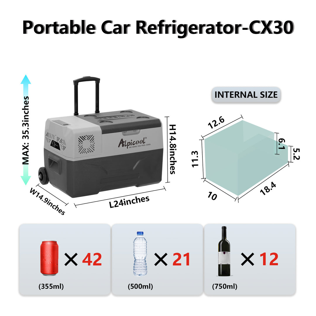 Alpicool CX30 Portable Car Fridge