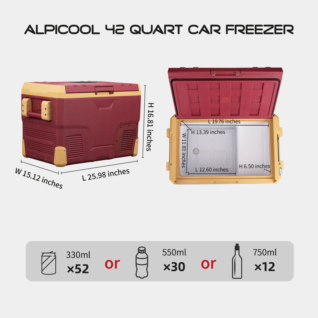 Alpicool IR42 Red Portable Car Fridge