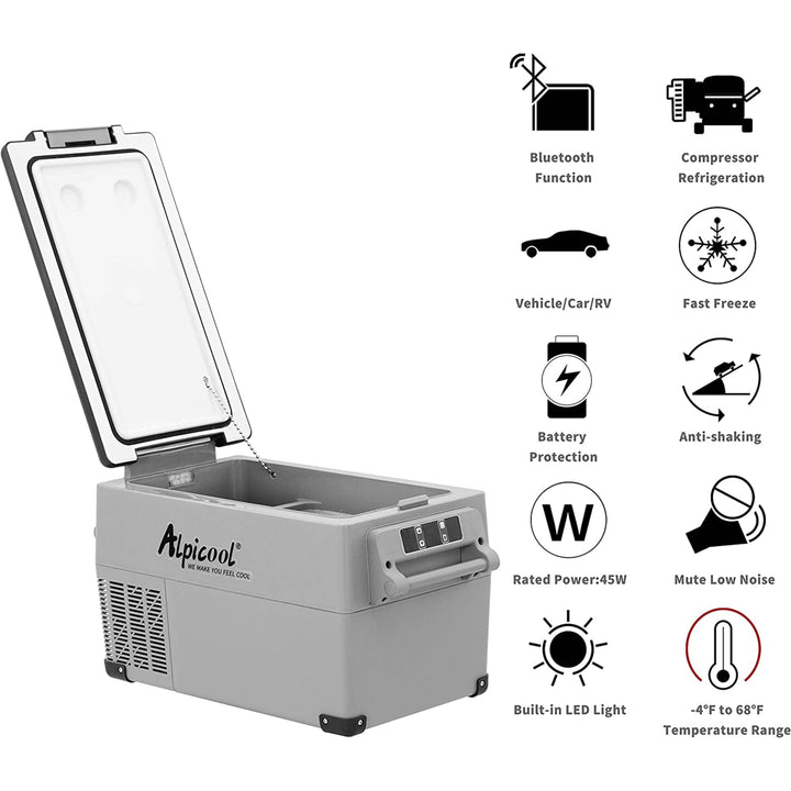 Alpicool CF35 Dual-Zone 32 Quart Car Fridge Freezer - Fast Cooling for Vehicles & Outdoors