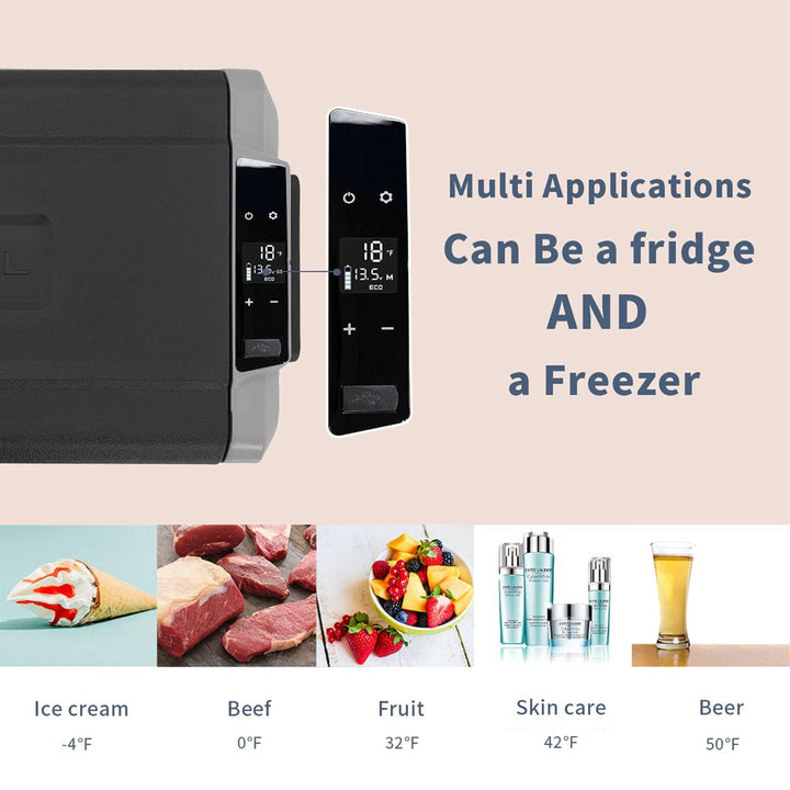 Alpicool LGT50 45L Dual-Zone Car Fridge, -4℉ to 68℉ - Independent Temperature Zones, Bluetooth, Compact Portable Design