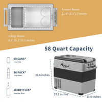 Alpicool CF55 Dual-Zone Refrigerator for Cars - 52 Quart, 12V/110V, Bluetooth, Shock-Resistant Build