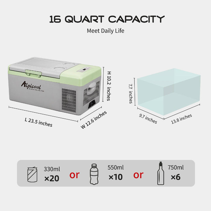 Alpicool Y16T Portable Car Fridge