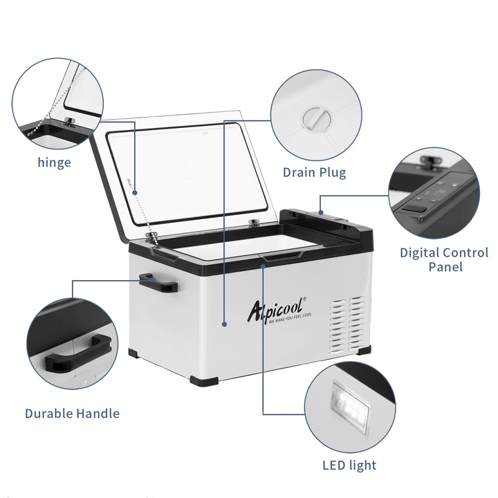 Alpicool C30 Portable 27L Car Freezer - High-Capacity 12V/110V Cooler for Vehicles, Outdoor Adventures