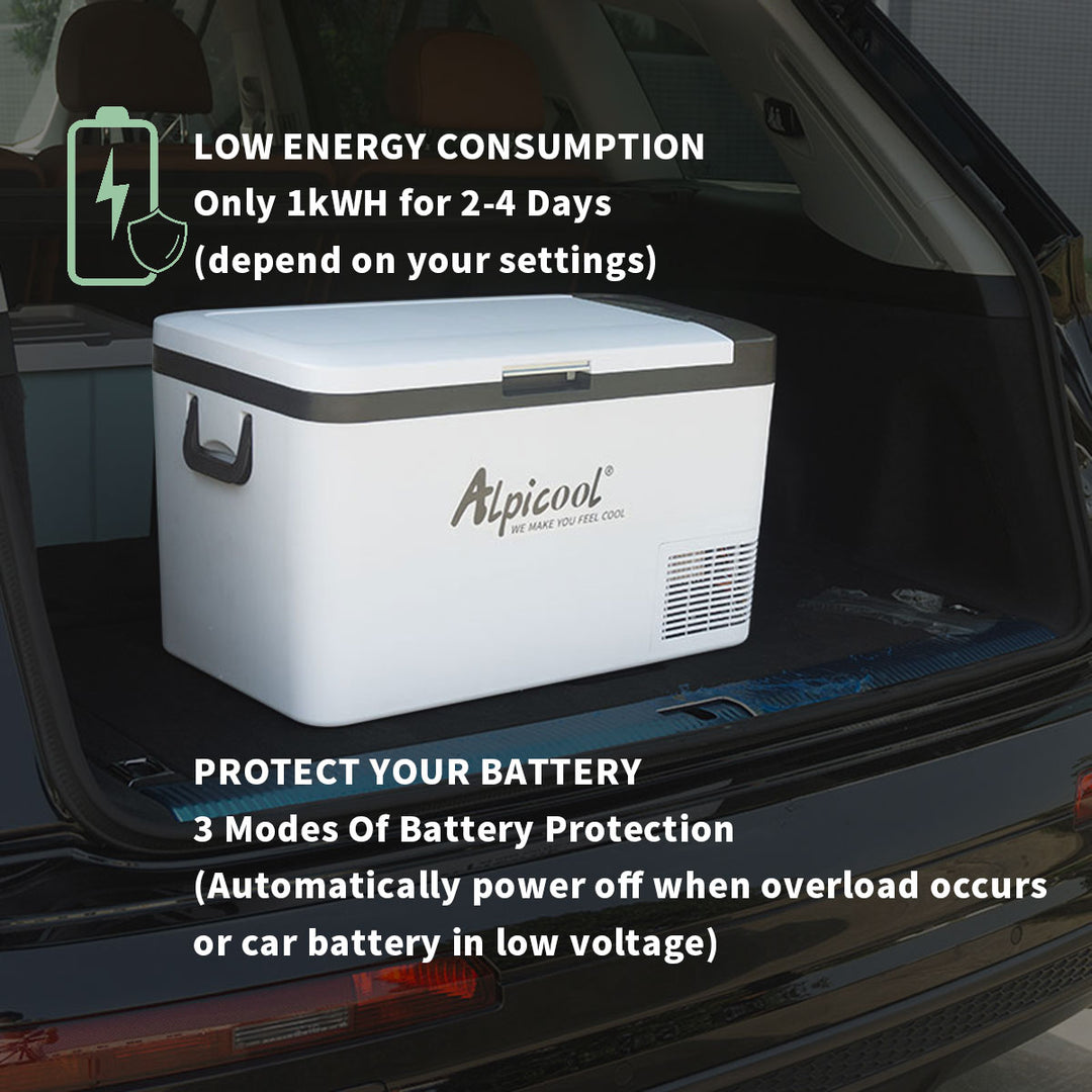 Alpicool K25 - 26L Car Fridge Freezer, Bluetooth App Control, Portable, Perfect for Road Trips